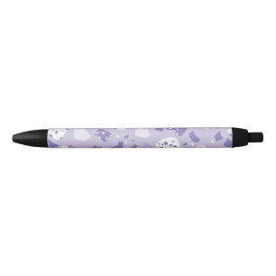 Minimal abstract purple pattern black ink pen