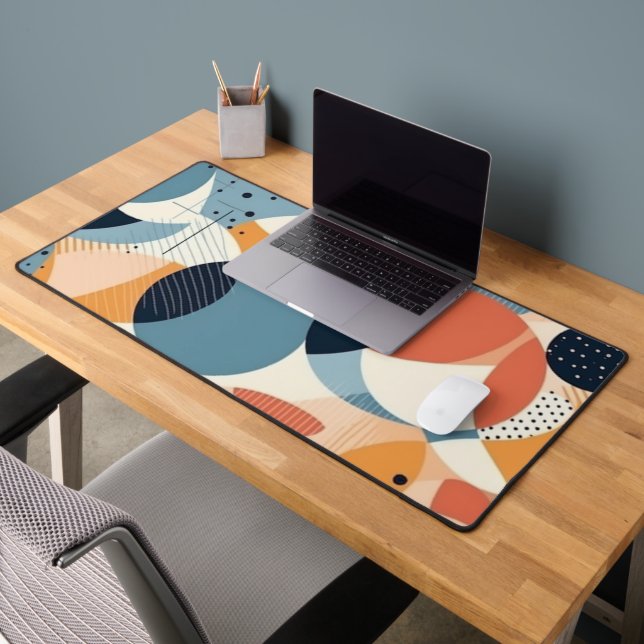 Minimal Abstract Seamless Pattern - Geometric (10) Desk Mat (Office 2)