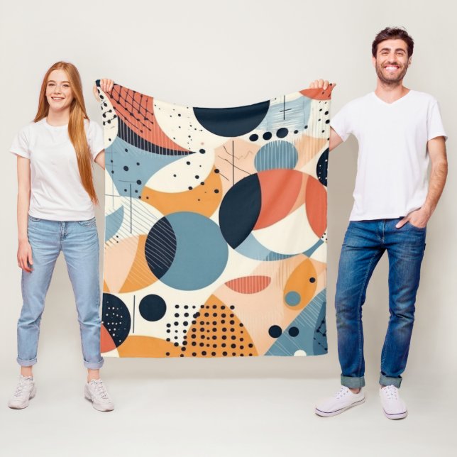 Minimal Abstract Seamless Pattern - Geometric (10) Fleece Blanket (In Situ)