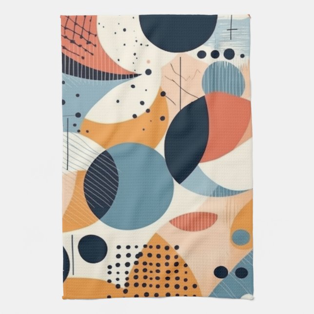 Minimal Abstract Seamless Pattern - Geometric (10) Tea Towel (Vertical)