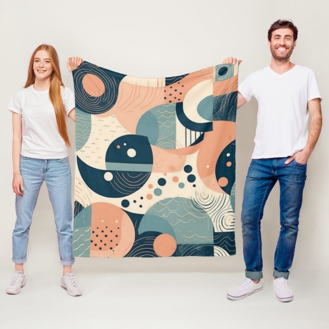 Minimal Abstract Seamless Pattern - Geometric (11) Fleece Blanket (In Situ)
