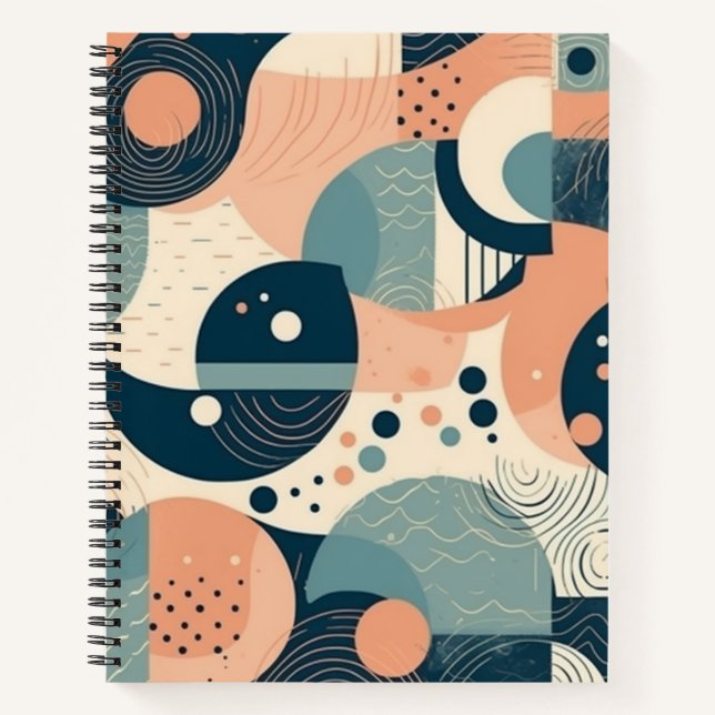Minimal Abstract Seamless Pattern - Geometric (11) Notebook (Front)