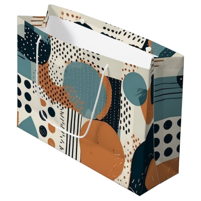 Minimal Abstract Seamless Pattern - Geometric (14) Large Gift Bag (Front Angled)