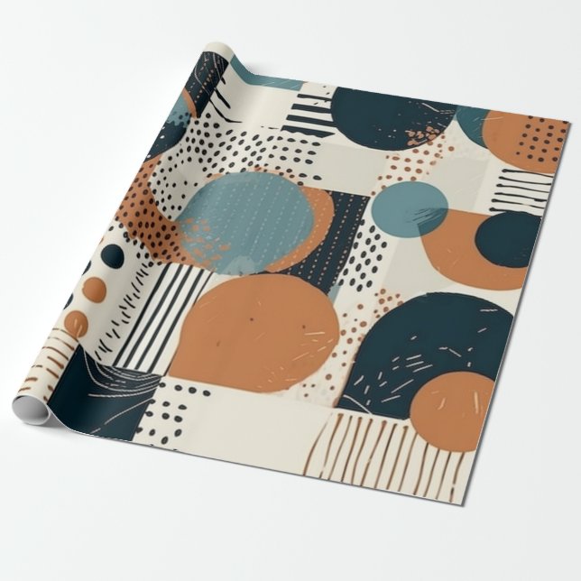 Minimal Abstract Seamless Pattern - Geometric (14) Wrapping Paper (Unrolled)