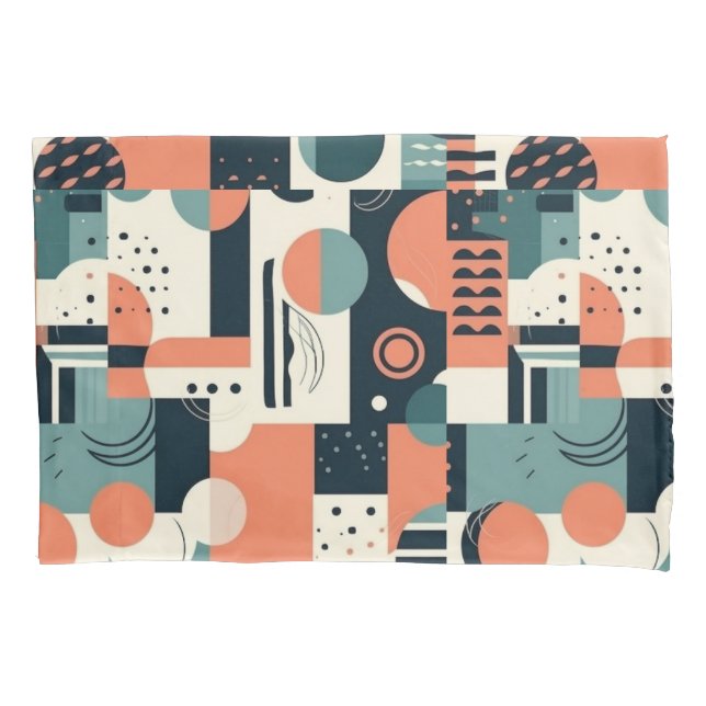 Minimal Abstract Seamless Pattern - Geometric (1) Pillowcase (Front-Left)