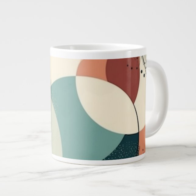 Minimal Abstract Seamless Pattern - Geometric (2) Large Coffee Mug (Front Right)