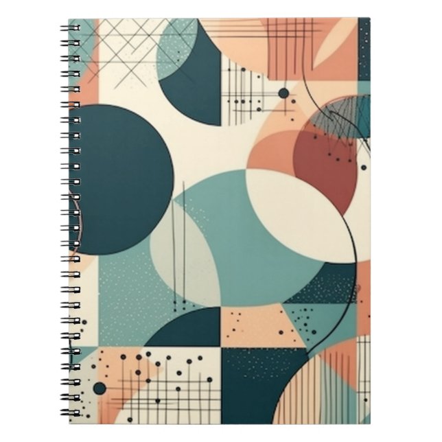Minimal Abstract Seamless Pattern - Geometric (2) Notebook (Front)