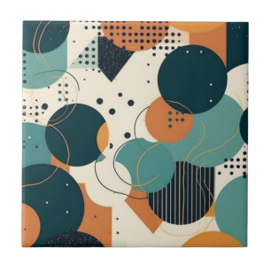 Minimal Abstract Seamless Pattern - Geometric (3) Ceramic Tile
