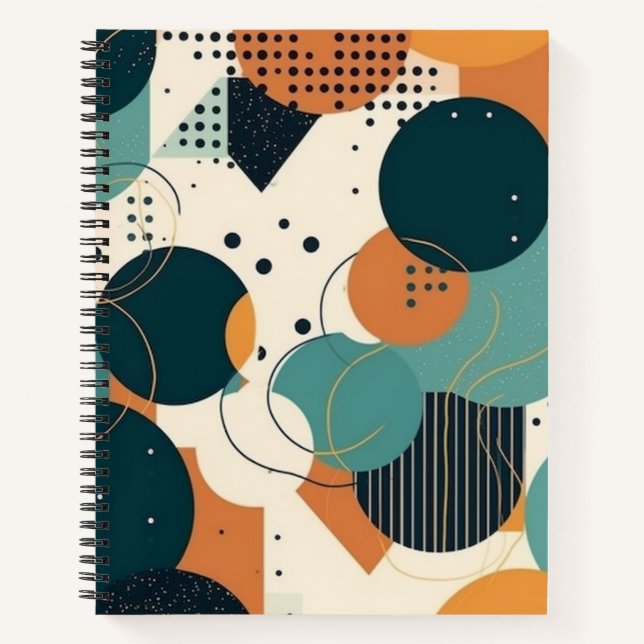 Minimal Abstract Seamless Pattern - Geometric (3) Notebook (Front)