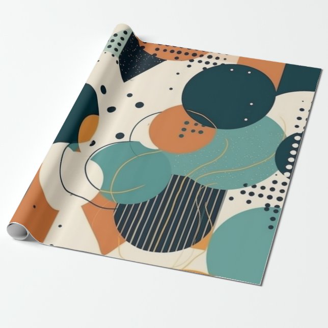 Minimal Abstract Seamless Pattern - Geometric (3) Wrapping Paper (Unrolled)