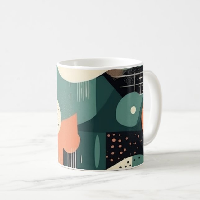 Minimal Abstract Seamless Pattern - Geometric (4) Coffee Mug (Front Right)