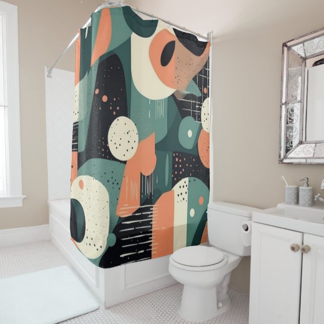 Minimal Abstract Seamless Pattern - Geometric (4) Shower Curtain (In Situ)
