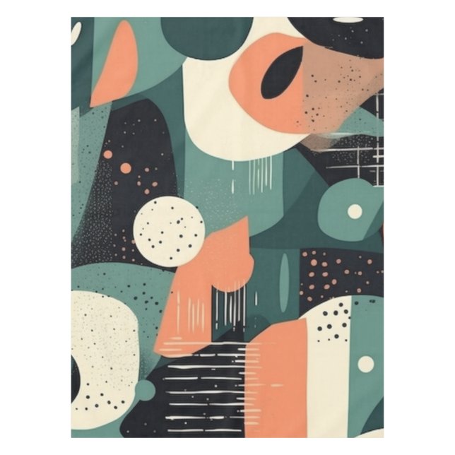 Minimal Abstract Seamless Pattern - Geometric (4) Tablecloth (Front)