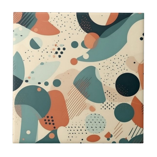 Minimal Abstract Seamless Pattern - Geometric (5) Ceramic Tile (Front)