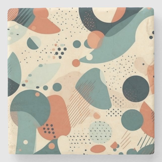Minimal Abstract Seamless Pattern - Geometric (5) Stone Coaster (Front)