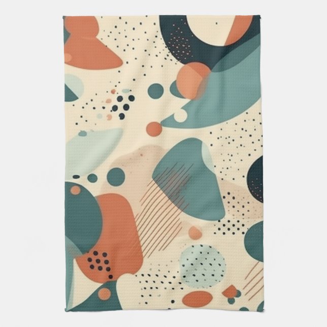 Minimal Abstract Seamless Pattern - Geometric (5) Tea Towel (Vertical)