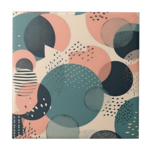 Minimal Abstract Seamless Pattern - Geometric (6) Ceramic Tile