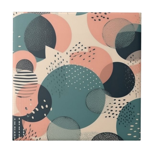 Minimal Abstract Seamless Pattern - Geometric (6) Ceramic Tile (Front)