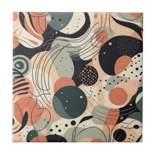 Minimal Abstract Seamless Pattern - Geometric (7) Ceramic Tile
