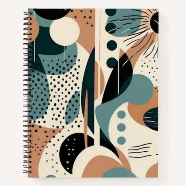 Minimal Abstract Seamless Pattern - Geometric (9) Notebook (Front)