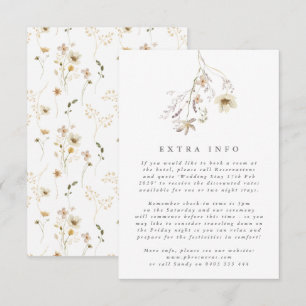 Minimal Abundance Dried Wildflower Pampas Wedding Enclosure Card