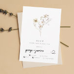 Minimal Abundance Dried Wildflower Pampas Wedding RSVP Card<br><div class="desc">Minimal Abundance Dried Wildflower Pampas Wedding RSVP Card</div>