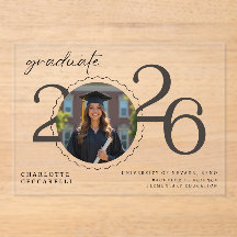 Minimal Acrylic Graduation Announcement