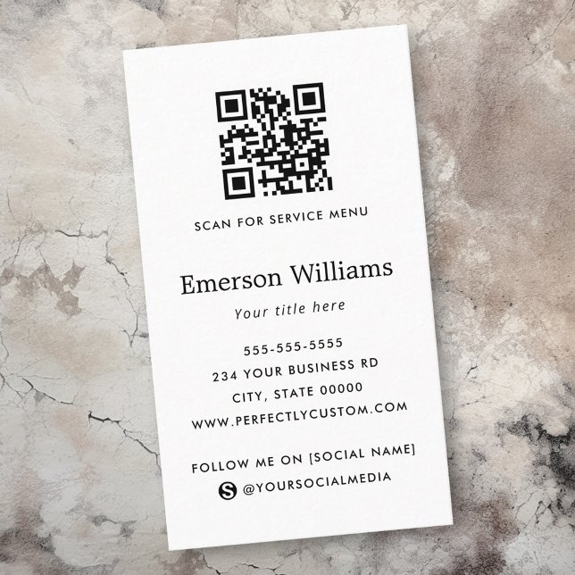 Minimal add logo social media icons QR code modern Business Card (Minimal add logo social media icons QR code modern Business Card)