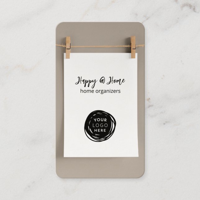 Minimal Add Your Logo Organisation Business Card (Front)