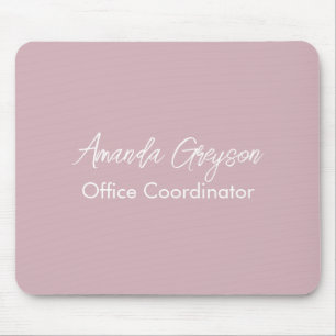 Minimal Add Your Name Monogram New Job Position Mouse Pad