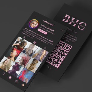Minimal Aesthetic Hair Stylist Instagram Therapist Business Card
