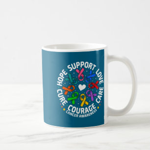 Minimal All Cancer Awareness Support Ribbons Coffee Mug