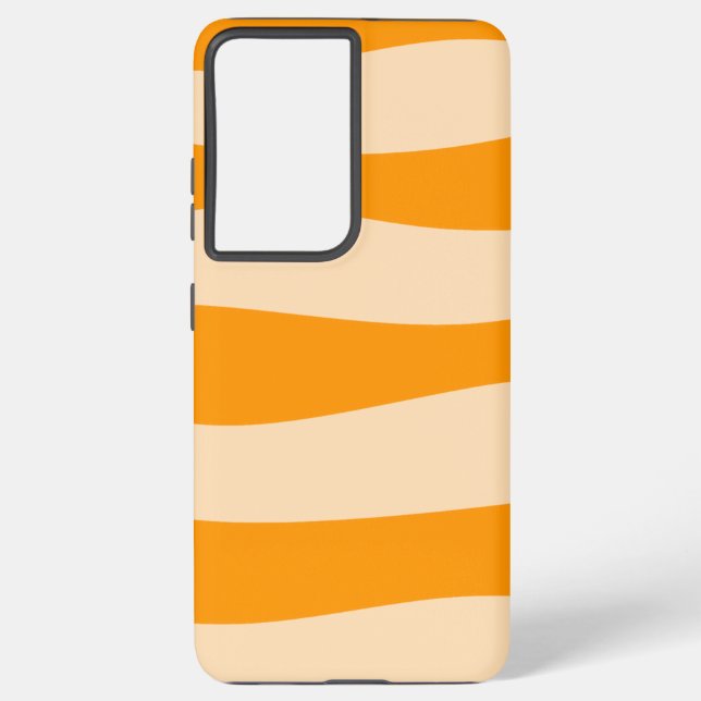 Minimal alternating orange samsung galaxy s21 ultra case (Back)