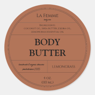 Minimal Amber Cosmetic Skincare Product Label