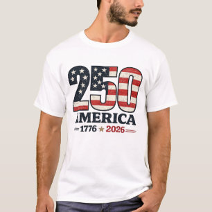 Minimal America 250 Flag Patriotic 1776–2026 T-Shirt
