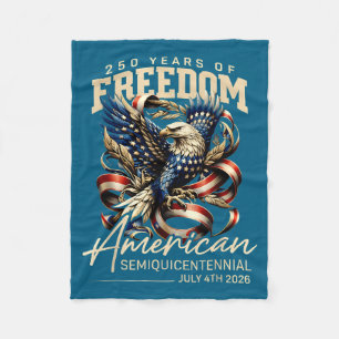 Minimal American Eagle 250 Years Freedom Fleece Blanket