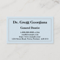 Minimal and Basic General Dentist Business Card