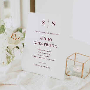 Minimal and Chic Audio Telephone Guestbook Wedding Pedestal Sign