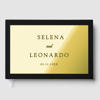 Minimal and Chic | Black and Gold Foil Wedding Guest Book