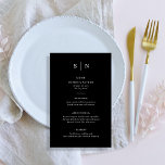 Minimal and Chic | Black and White Menu<br><div class="desc">These elegant,  modern wedding menu cards or rehearsal dinner menu cards feature a simple terracotta and white text design that exudes minimalist style. Add your initials or monogram to make them completely your own.</div>