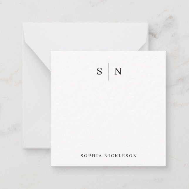Minimal and Chic | Black and White Monogram Card (Front)