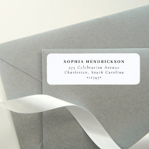 Minimal and Chic   Black and White Return Address Label