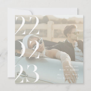 Minimal and chic black and white Save the date