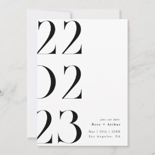 Minimal and chic black and white Save the date Invitation