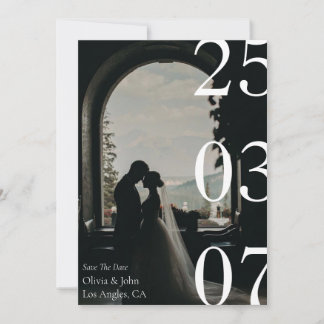Minimal and chic black and white save the date invitation