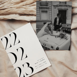 Minimal and chic black and white Save the date Invitation