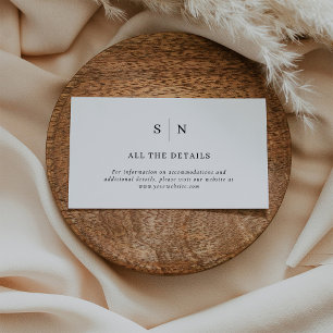 Minimal and Chic Black and White Wedding Details Enclosure Card