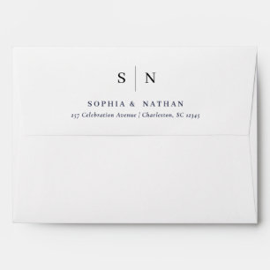 Minimal and Chic   Black and White Wedding Envelope
