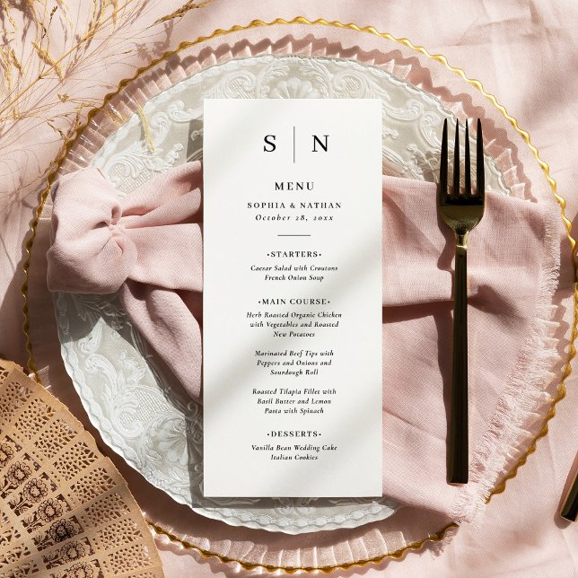 Minimal and Chic | Black and White Wedding Menu (Creator Uploaded)