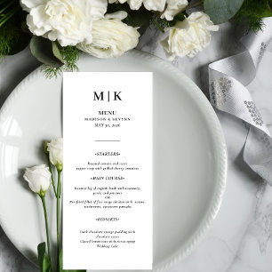 Minimal and Chic   Black and White Wedding Menu
